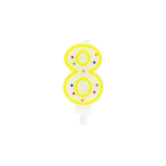Bougie anniversaire chiffre 8 Fackelmann Rio Party
