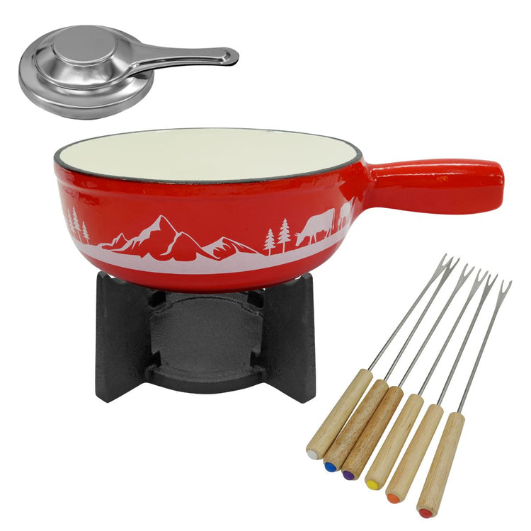 Set à fondue Savoyarde 4 personnes fonte émaillée Fackelmann