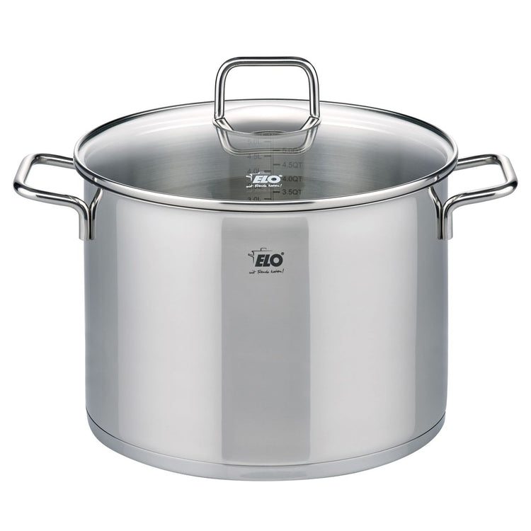 Marmite en inox avec couvercle en verre 26 cm Elo Citrin