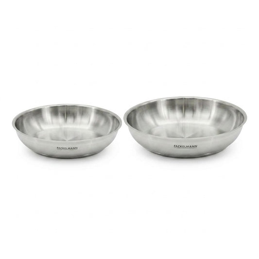 Lot de 2 poêles en inox 24 cm et 28 cm Fackelmann InoGrip