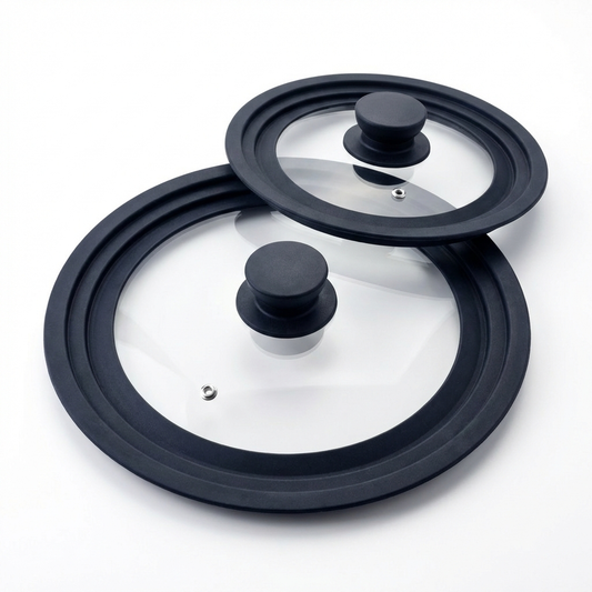 Set de 2 couvercles de cuisson 16/20 cm et 24/28 cm en verre et silicone Fackelmann Divers