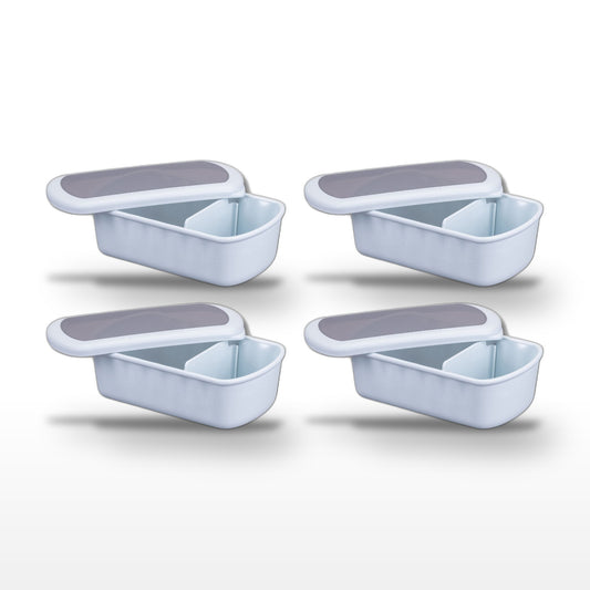 Lot de 4 lunch box compartimentées 1L avec 4 ustensiles de cuisine Fackelmann Storage