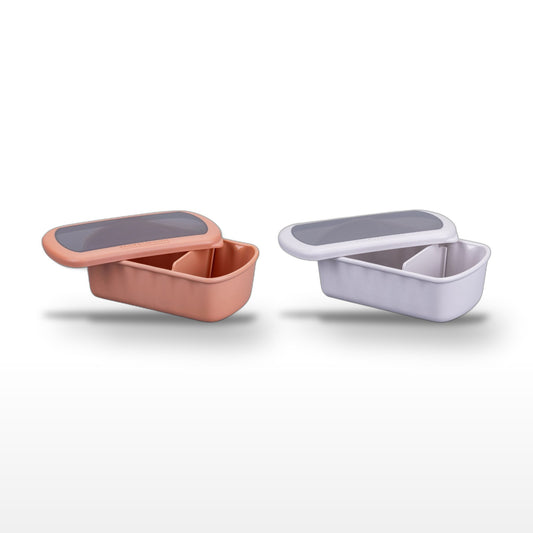 Lot de 2 boîtes alimentaires compartimentées avec 2 ustensiles de cuisine Fackelmann Storage