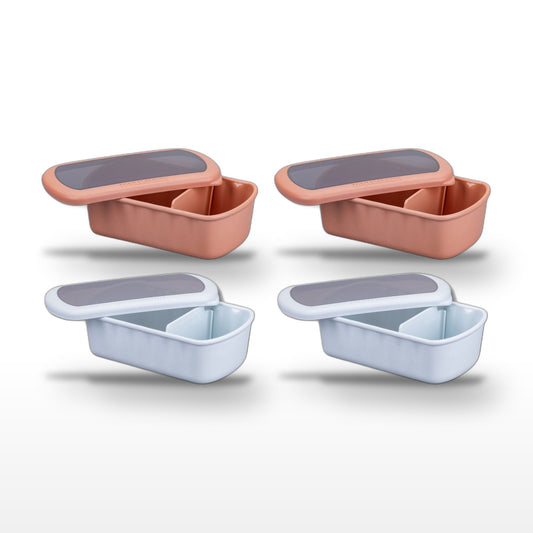 Lot de 4 lunch box 1 L avec compartiments Fackelmann Storage