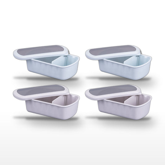 Lot de 4 lunch box 1L avec 4 ustensiles de cuisine Fackelmann Storage