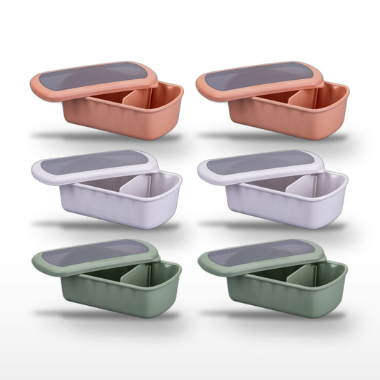 Lot de 6 lunch box compartimentées avec 6 ustensiles de cuisine Fackelmann Storage