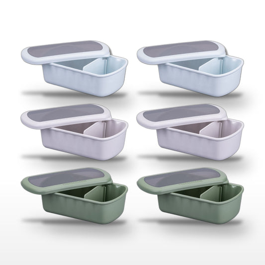 Lot de 6 lunch box 1L avec 6 ustensiles de cuisine Fackelmann Storage