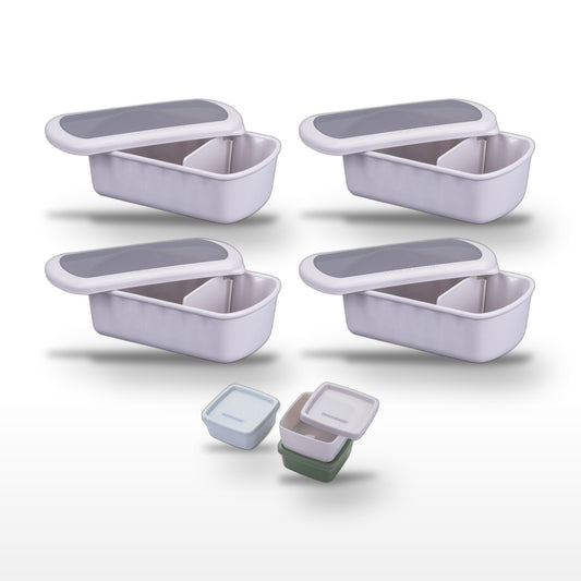 Lot de 4 lunch box 1L avec 3 boîtes à sauce Fackelmann Storage