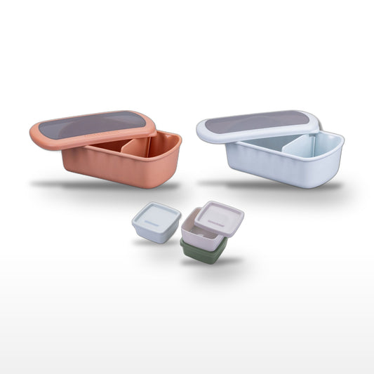 Lot de 2 lunch box 1L avec 3 boites à sauce Fackelmann Storage