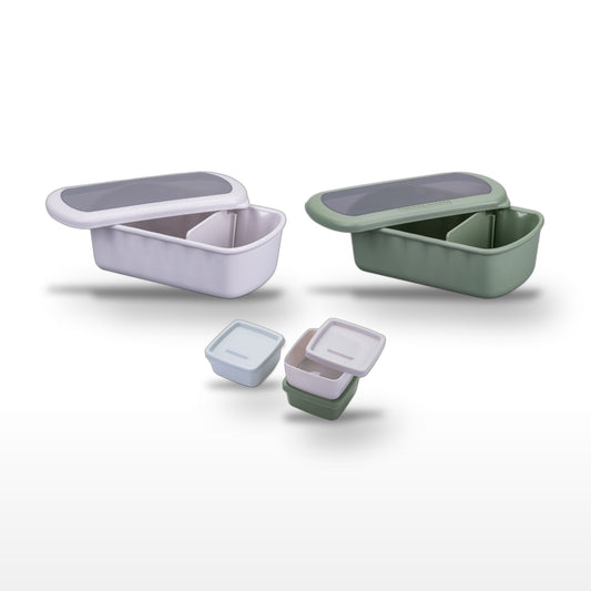 Lot de 2 lunch box 1L avec 3 boites à sauce Fackelmann Storage