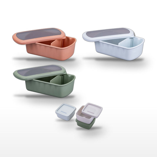 Lot de 3 lunch box 1L avec 3 boîtes à sauce Fackelmann Storage