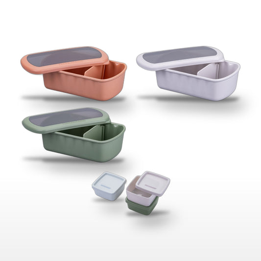 Lot de 3 lunch box 1L avec 3 boites à sauce Fackelmann Storage