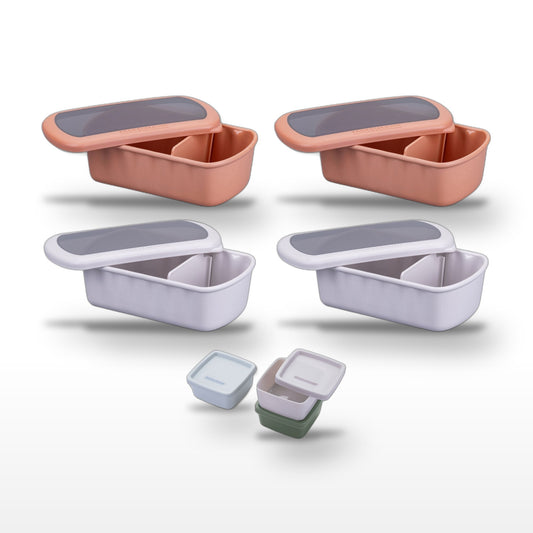 Lot de 4 lunch box 1L avec 3 boîtes à sauce Fackelmann Storage