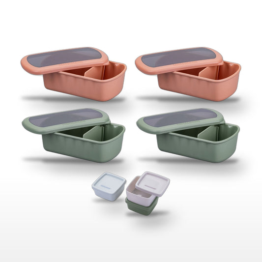 Lot de 4 lunch box 1L avec 3 boîtes à sauce Fackelmann Storage