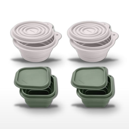 Lot de 4 boîtes de rangement pliable avec 4 ustensiles de cuisine Fackelmann Storage