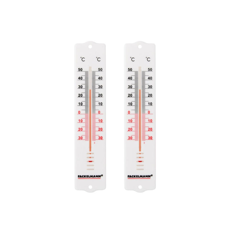 Ensemble de 2 Thermomètres d'intérieur et d'extérieur plastique Fackelmann Tecno