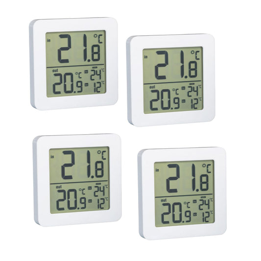 Ensemble de 4 Thermomètres intérieur et extérieur numérique Fackelmann Tecno