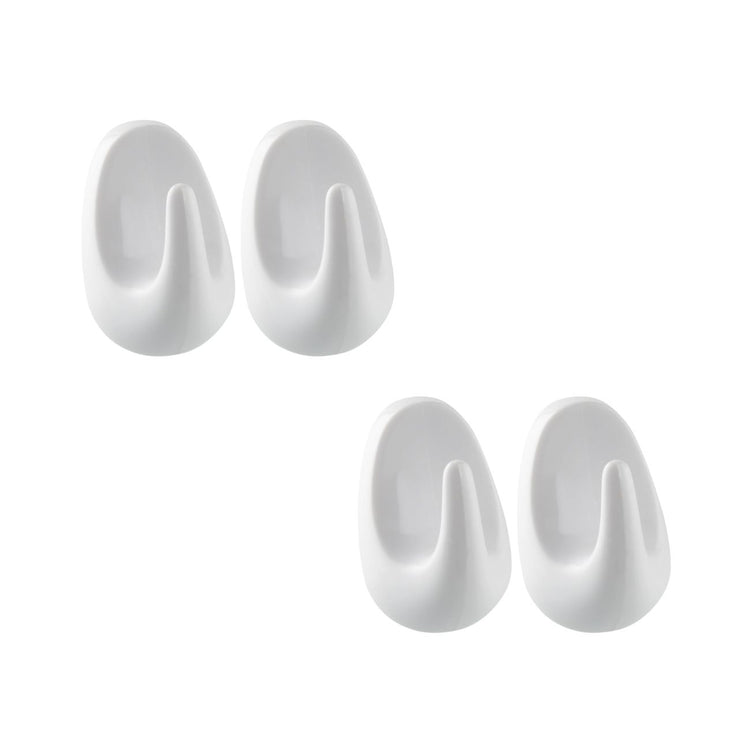 Crochets adhésifs en plastique lot de 4, dimensions 5 cm résistants et pratiques pour tous vos besoins Fackelmann Tecno