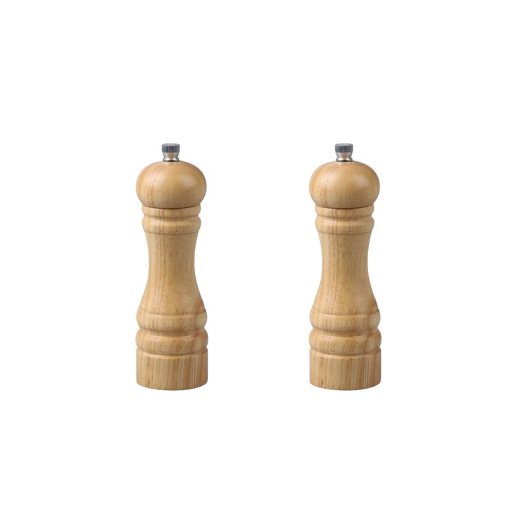 Ensemble de 2 Moulins à poivre manuel couleur bois 18 cm FM Professional Divers