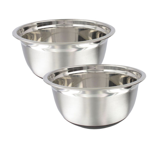 Ensemble de 2 Bols à mixer en inox 24 cm de diamètre Fackelmann Basic