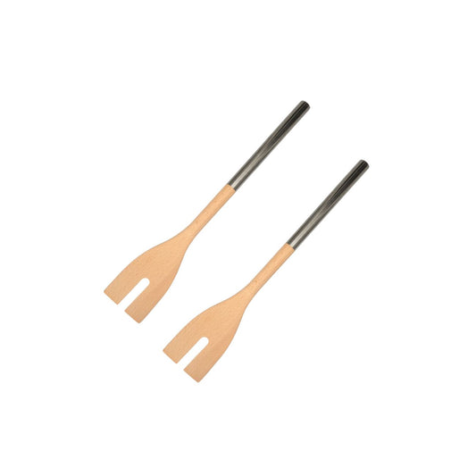 Ensemble de 2 Fourchettes à salade verte en bois 34 cm Fackelmann Boissellerie