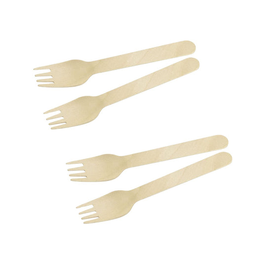 Ensemble de 60 fourchettes en bois jetables 16 cm Fackelmann Move