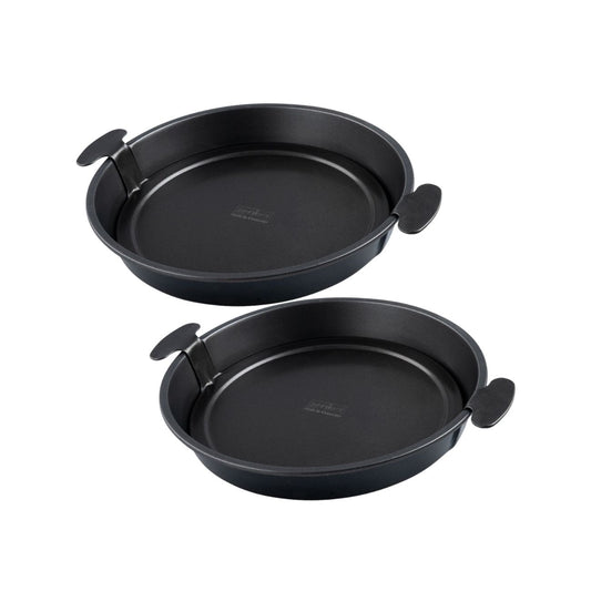 Ensemble de 2 Moules à gâteau et quiches rond de 28 cm avec fond amovible Zenker Black Metallic