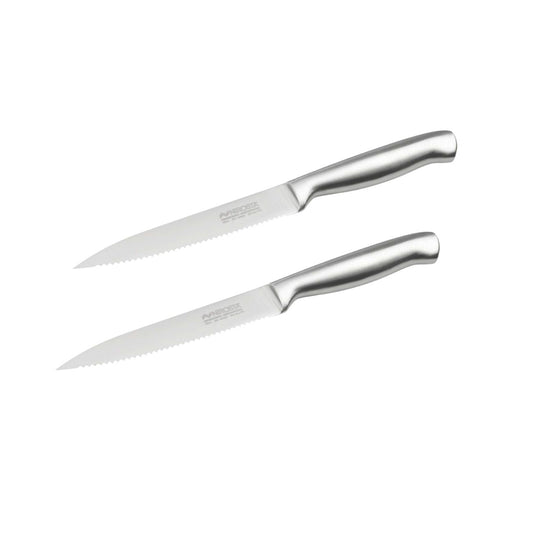 Ensemble de 2 Couteaux de cuisine professionnel 24 cm lame crantée Nirosta Star