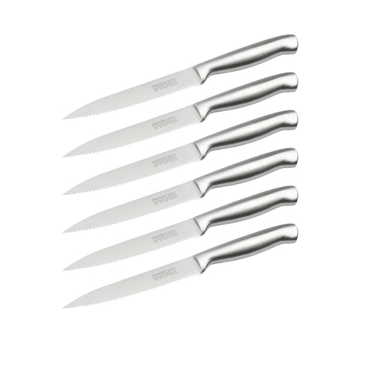 Ensemble de 6 Couteaux de cuisine professionnel 24 cm lame crantée Nirosta Star