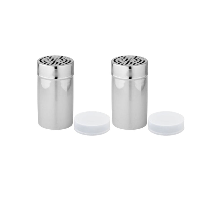 Ensemble de 2 Saupoudreuses à sucre glace et cacao en acier inoxydable avec couvercle 13 cm Fackelmann Divers
