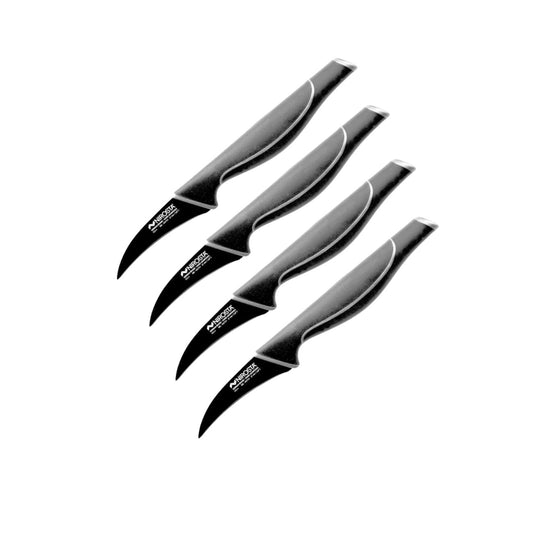 Ensemble de 4 Couteaux d'office 19 cm Nirosta Black Edition