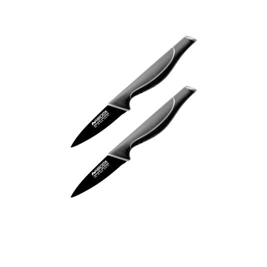 Couteaux professionnels en inox tranchants Set de 2, dimensions 20 x 8 cm acier inoxydable Nirosta Black Edition