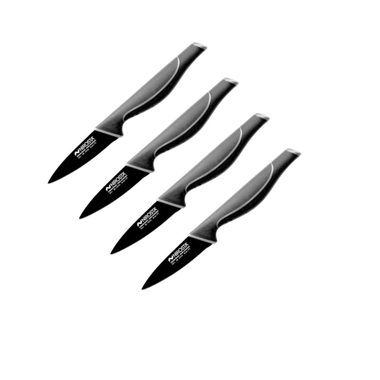 Ensemble de 4 Couteaux à légumes 20 cm Nirosta Black Edition