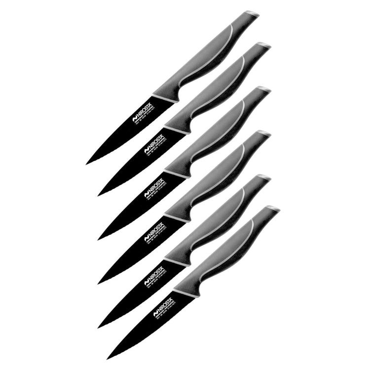 Ensemble de 6 Couteaux de cuisine cranté Nirosta Black Edition