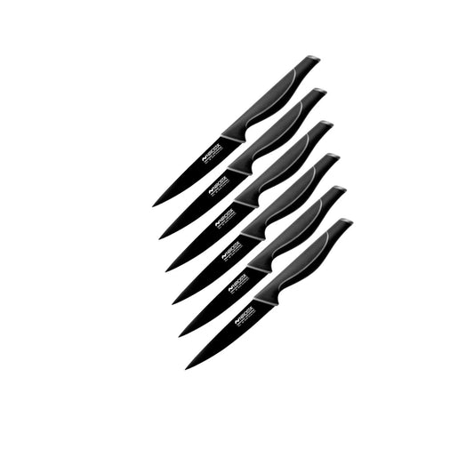 Set de 6 couteaux d'office 24 cm en acier inoxydable Nirosta Black Edition