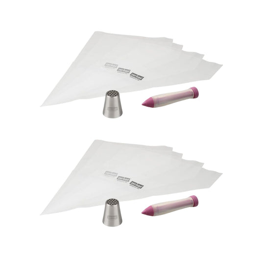 Ensemble de 2 Sets de poche à douilles, douilles et stylo de décoration pour gâteaux Zenker Spécial Football