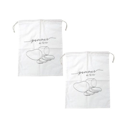 Ensemble de 2 Sacs de conservation pour pommes de terre en coton Fackelmann Eco Friendly