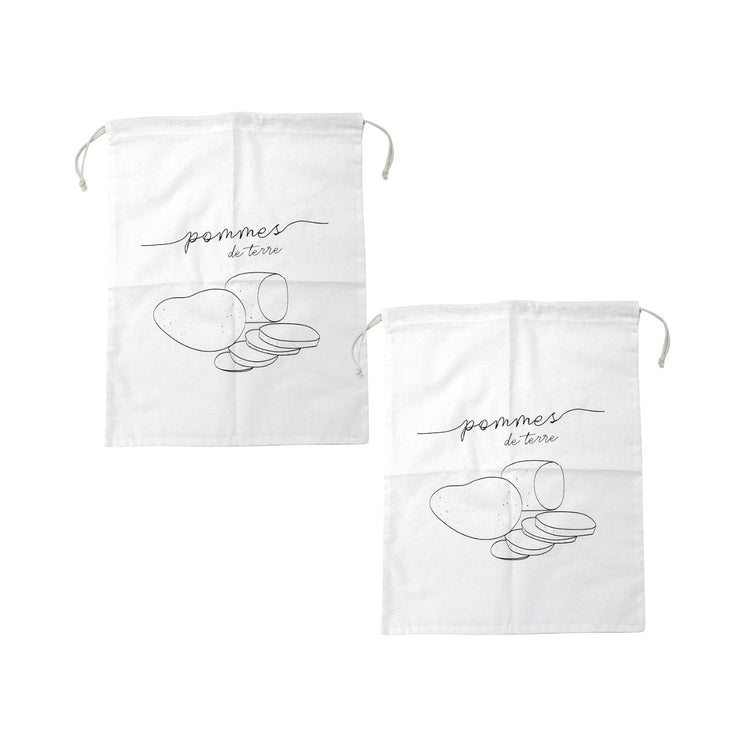 Ensemble de 2 Sacs de conservation pour pommes de terre en coton Fackelmann Eco Friendly