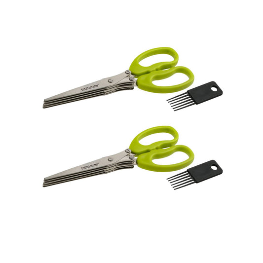 Ensemble de 2 Ciseaux pour herbes aromatiques avec brosse de nettoyage Fackelmann Basic