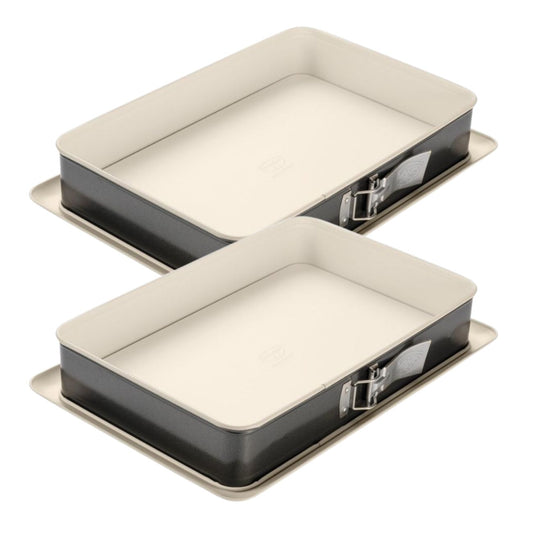 Ensemble de 2 Moules à charnière rectangulaire 38 x 25 cm Dr Oetker Back-Trend