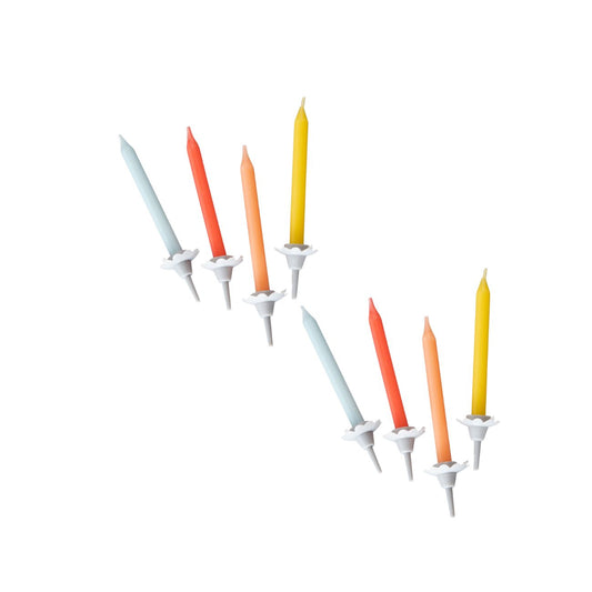 Ensemble de 48 bougies d'anniversaire et 24 bobèches Fackelmann Rio Party