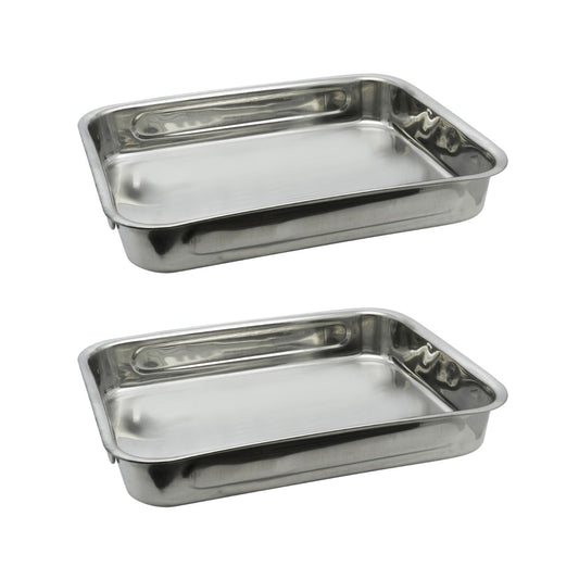 Ensemble de 2 Plats four en inox rectangulaire 27,5 x 20,4 x 6 cm en extérieur Elo Edition Red