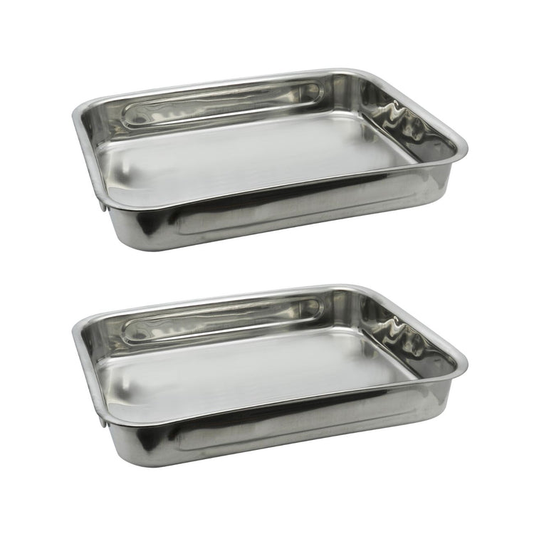 Ensemble de 2 Plats four en inox rectangulaire 27,5 x 20,4 x 6 cm en extérieur Elo Edition Red