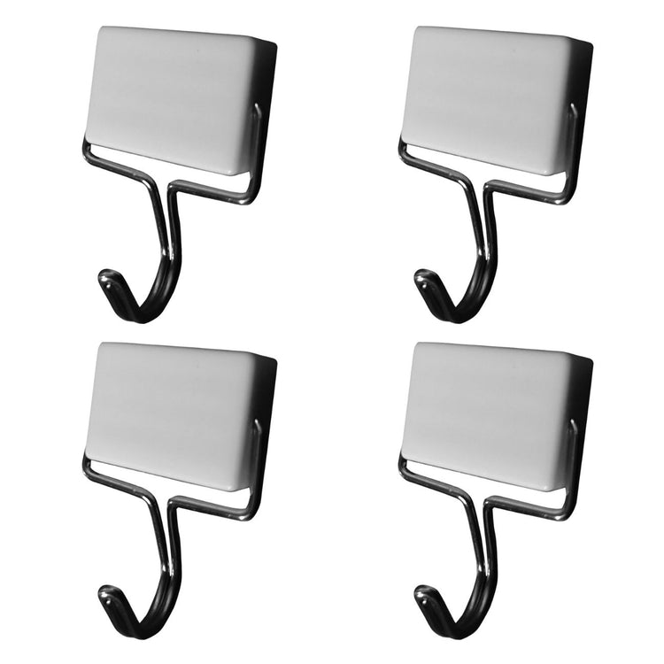 Ensemble de 4 crochets muraux magnétiques noir et blanc Fackelmann Tecno