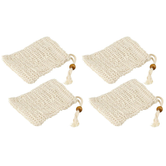 Ensemble de 4 sacs à savons solides en sisal Fackelmann Tecno