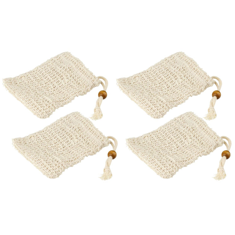 Ensemble de 4 sacs à savons solides en sisal Fackelmann Tecno