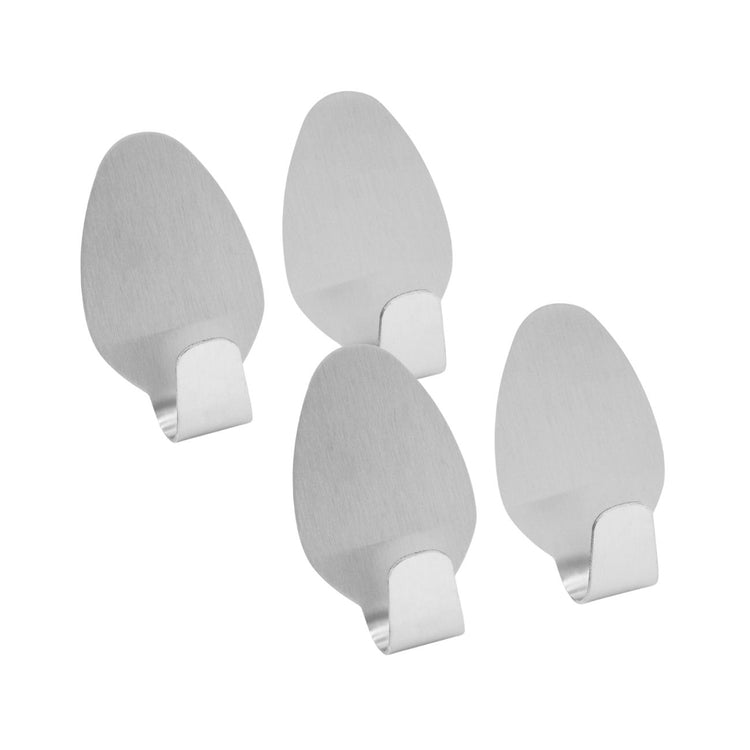 Ensemble de 4 crochets muraux adhésifs en inox Fackelmann Tecno