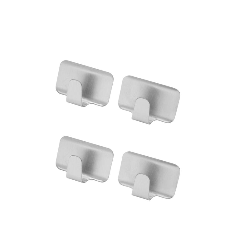 Ensemble de 4 crochets adhésif en acier inoxydable, Fackelmann Tecno