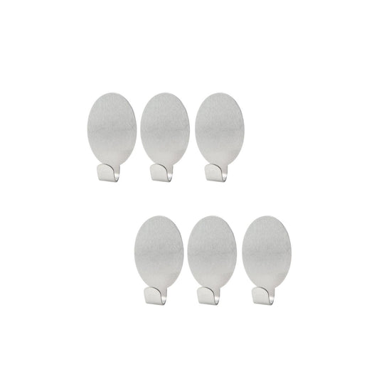 Crochets adhésifs muraux en inox Lot de 6 dimensions 4,1 x 2,4 x 1,8 cm Fackelmann Tecno