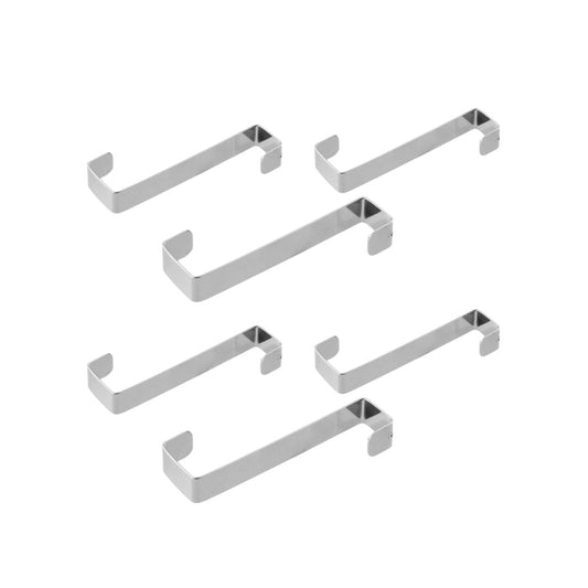Crochet de porte en inox Lot de 6, 8 cm idéal pour placard et manteau Fackelmann Tecno